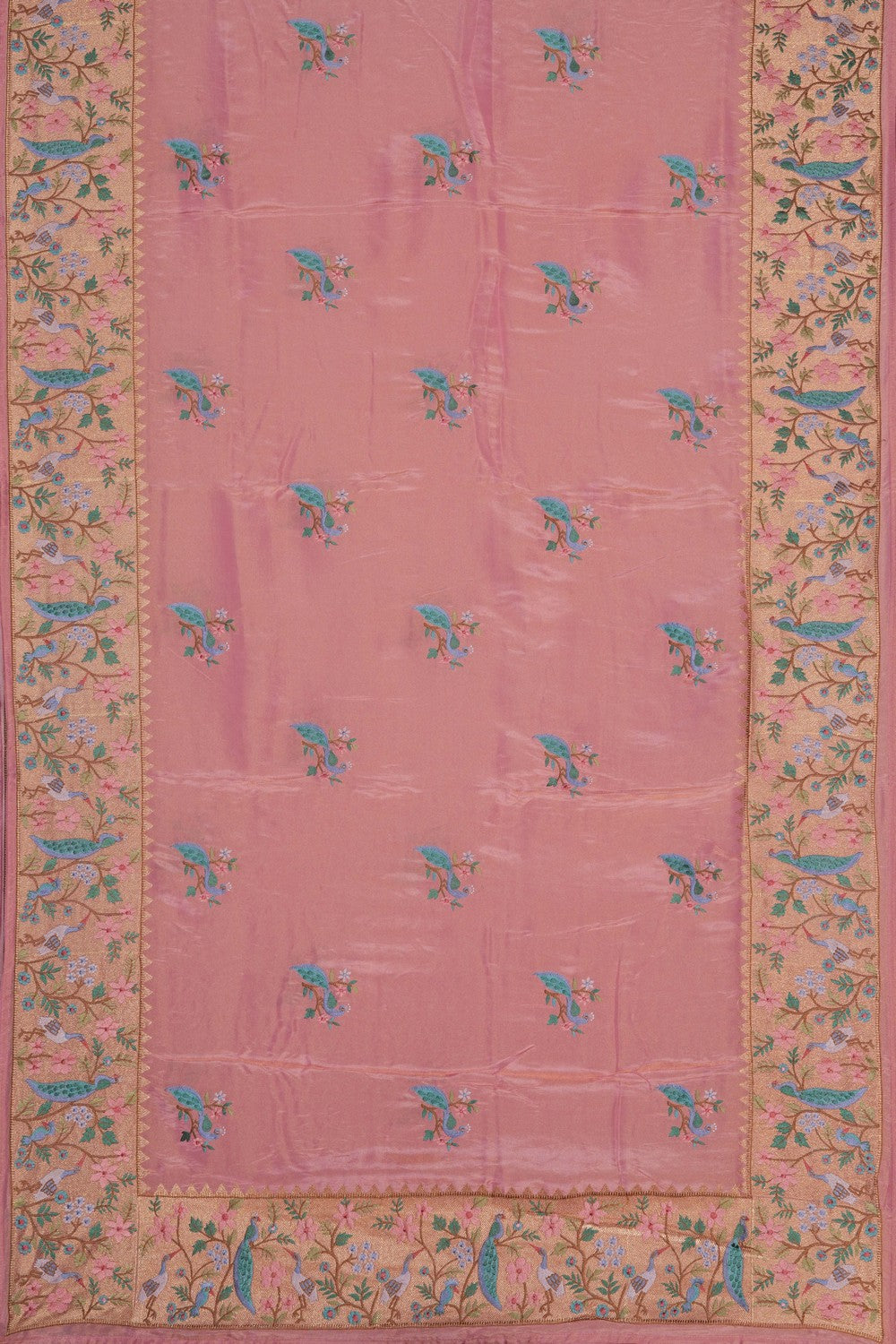 Image of A Pink Embroidered Saree