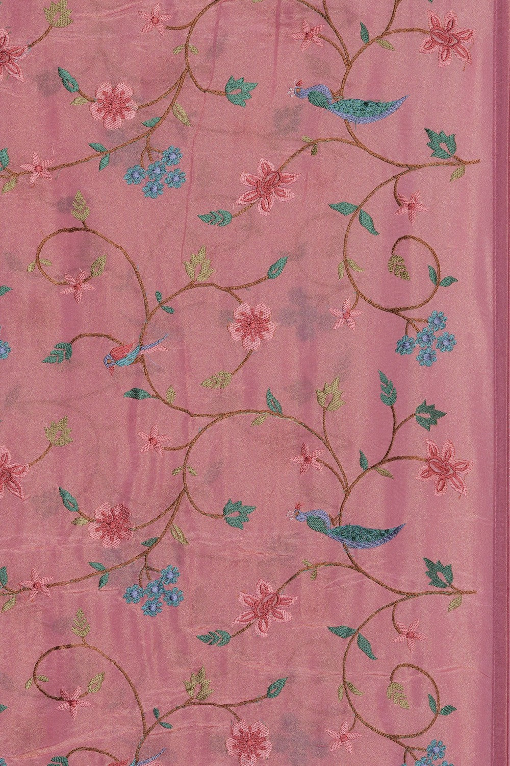 Image of A Pink Embroidered Saree