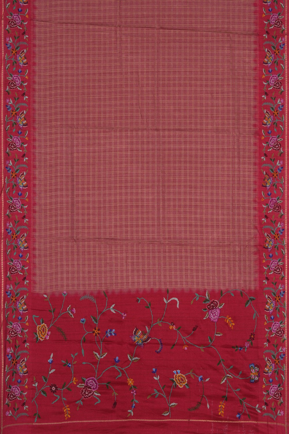 Image of Tussar Silk Embroidered Saree