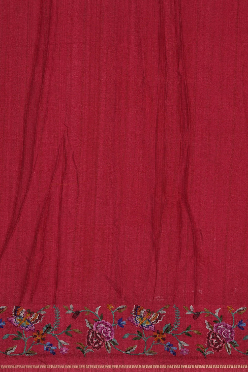 Image of Tussar Silk Embroidered Saree