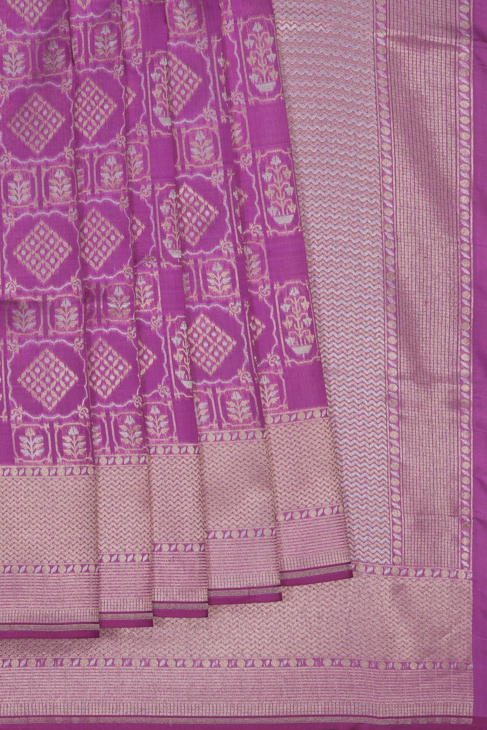 Image of Purple Banarasi Silk Saree