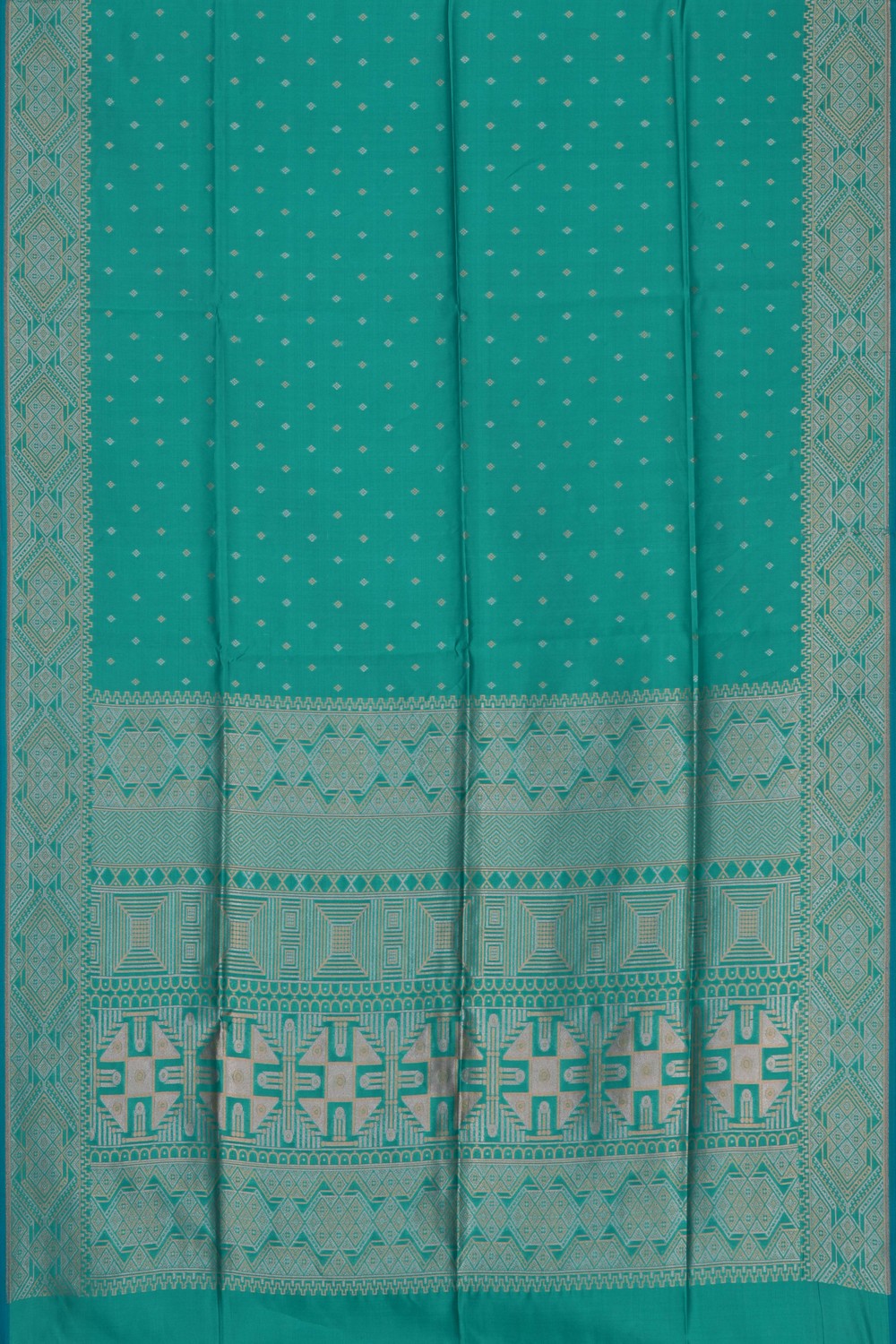 Image of Sea Blue Banarasi Silk Saree