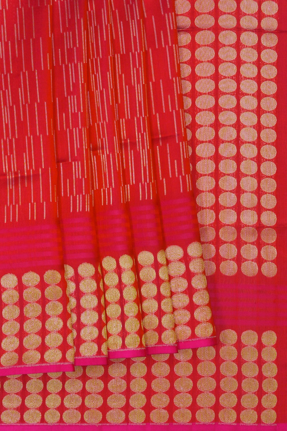 Image of Fuchsia-Pink Kora Saree