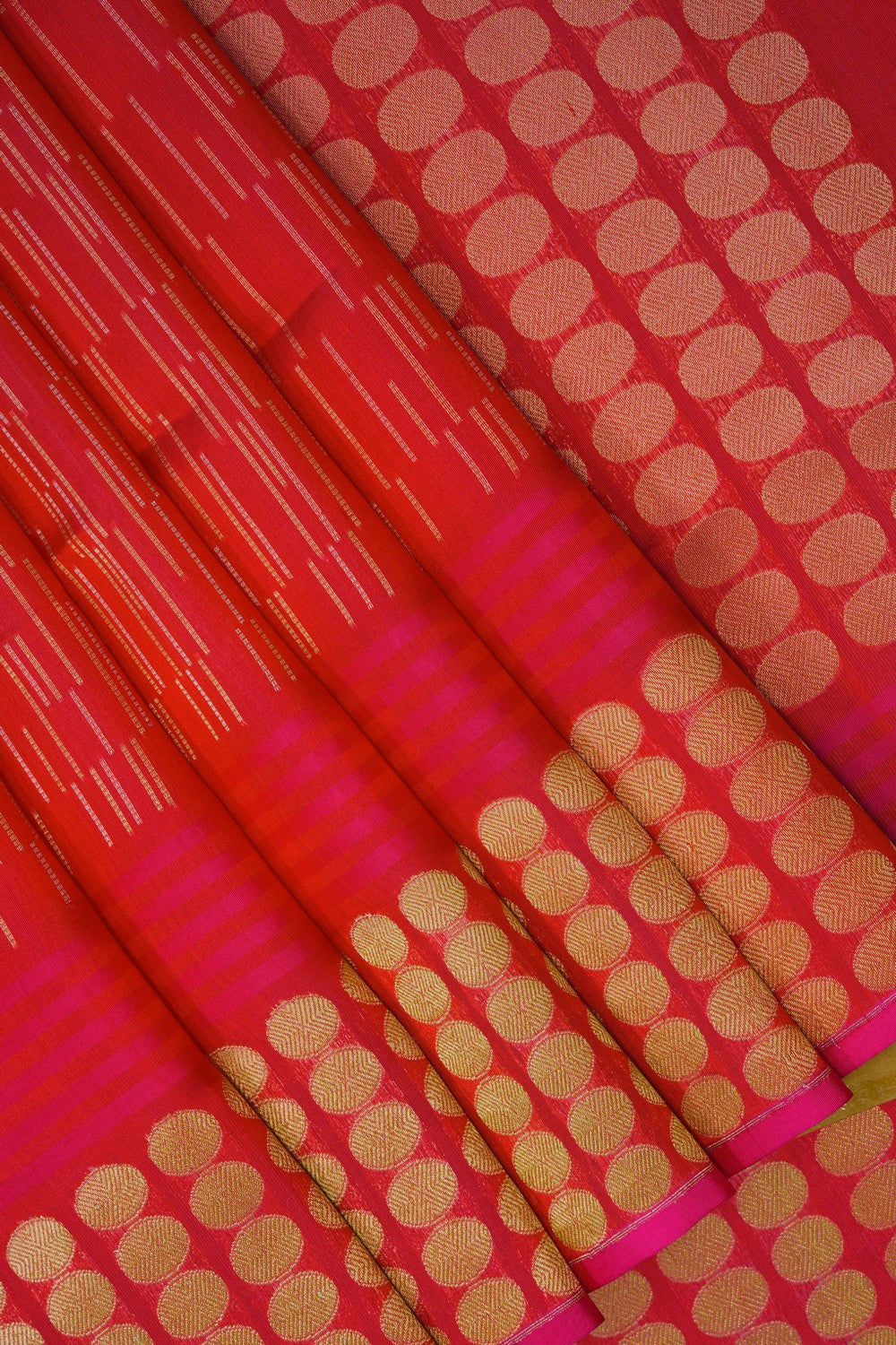 Image of Fuchsia-Pink Kora Saree