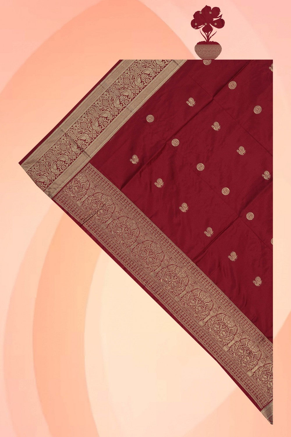 Image of Maroon South Silk Dupatta