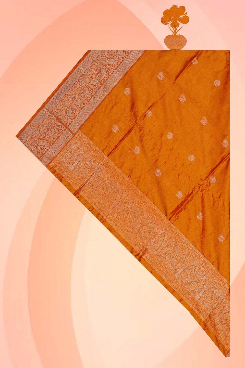 Image of Orange South Silk Dupatta