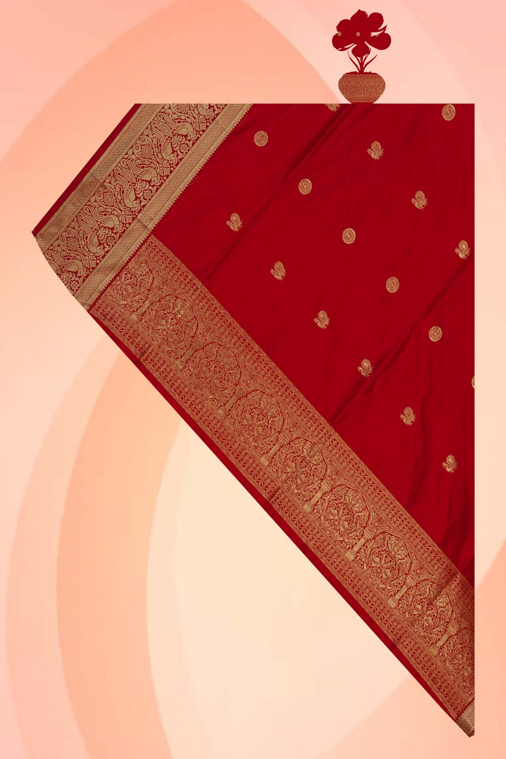 Image of Red South Silk Dupatta