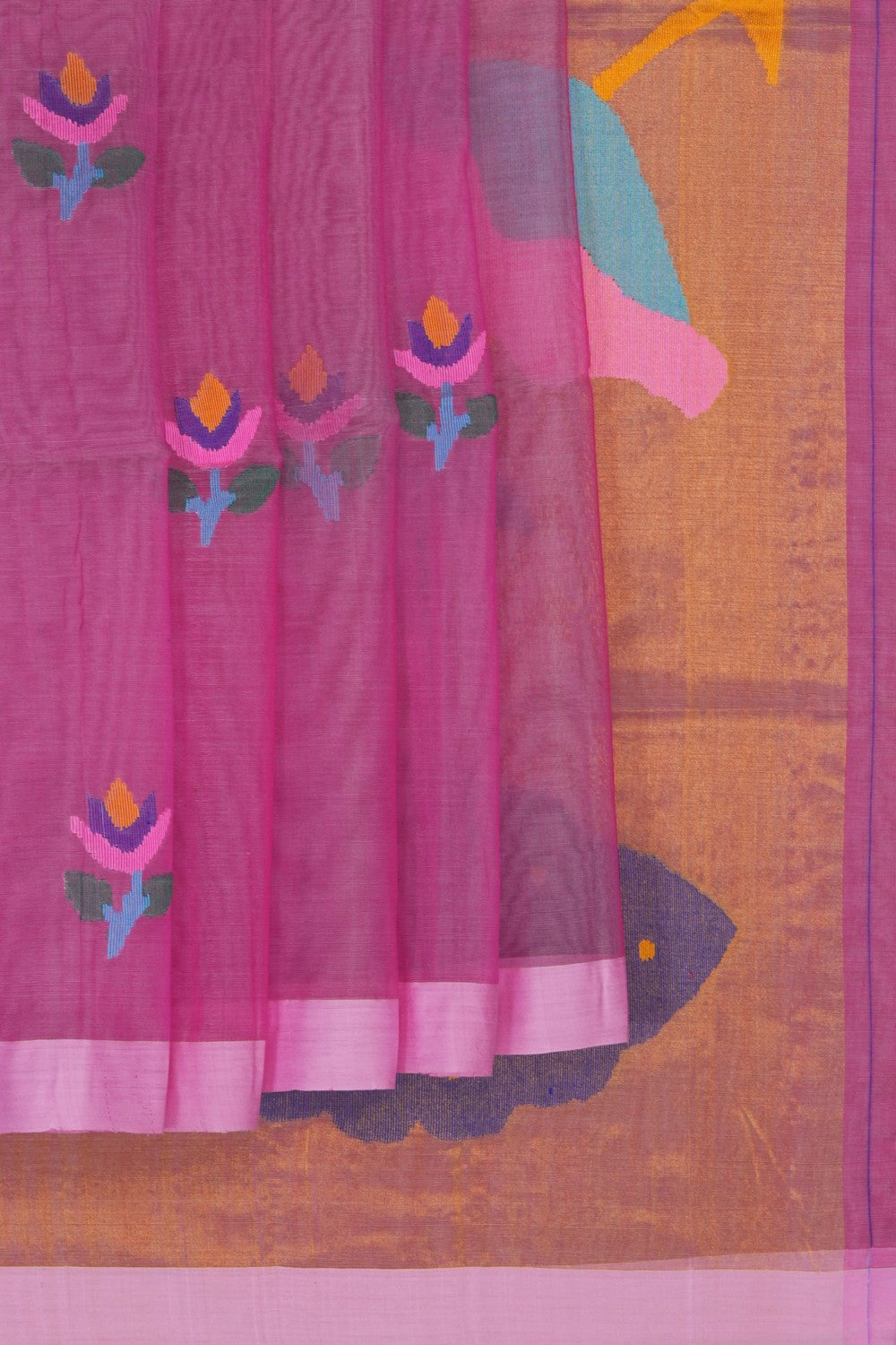 Image of Pink Kora Saree