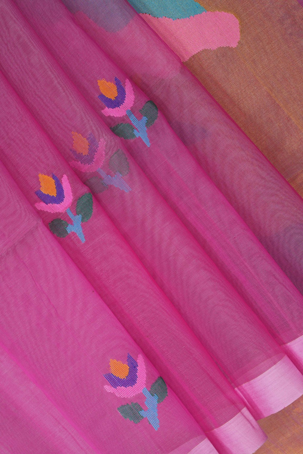 Image of Pink Kora Saree