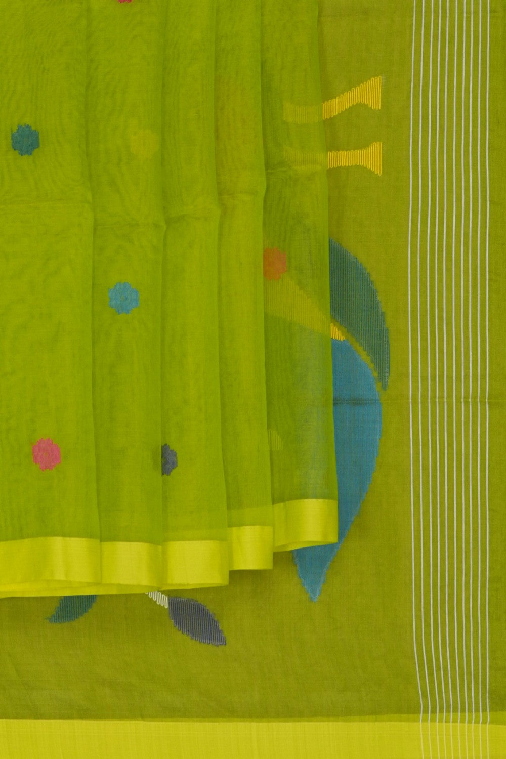 Image of Banarasi Kora Green Saree