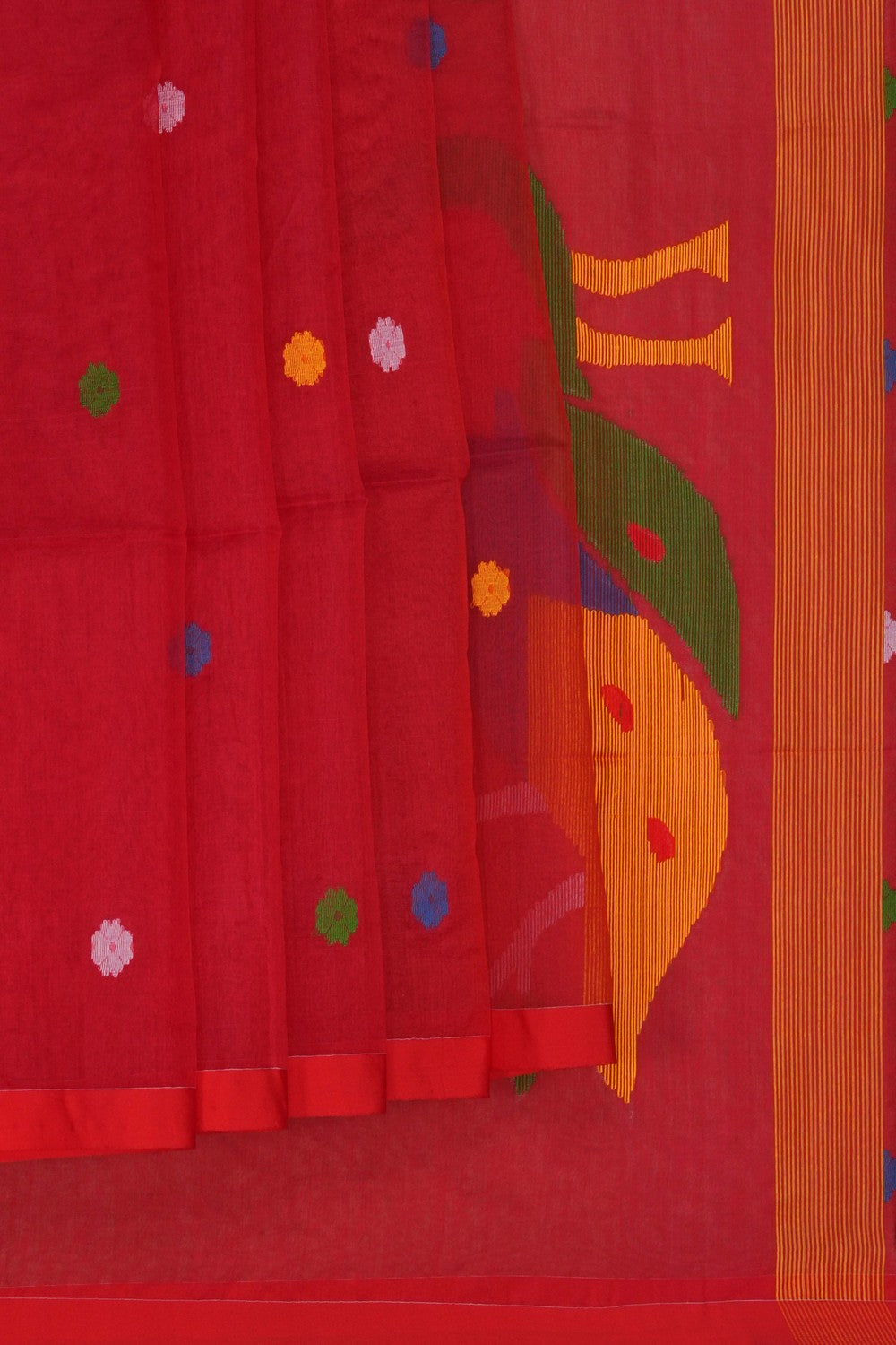 Image of Red Kora Saree