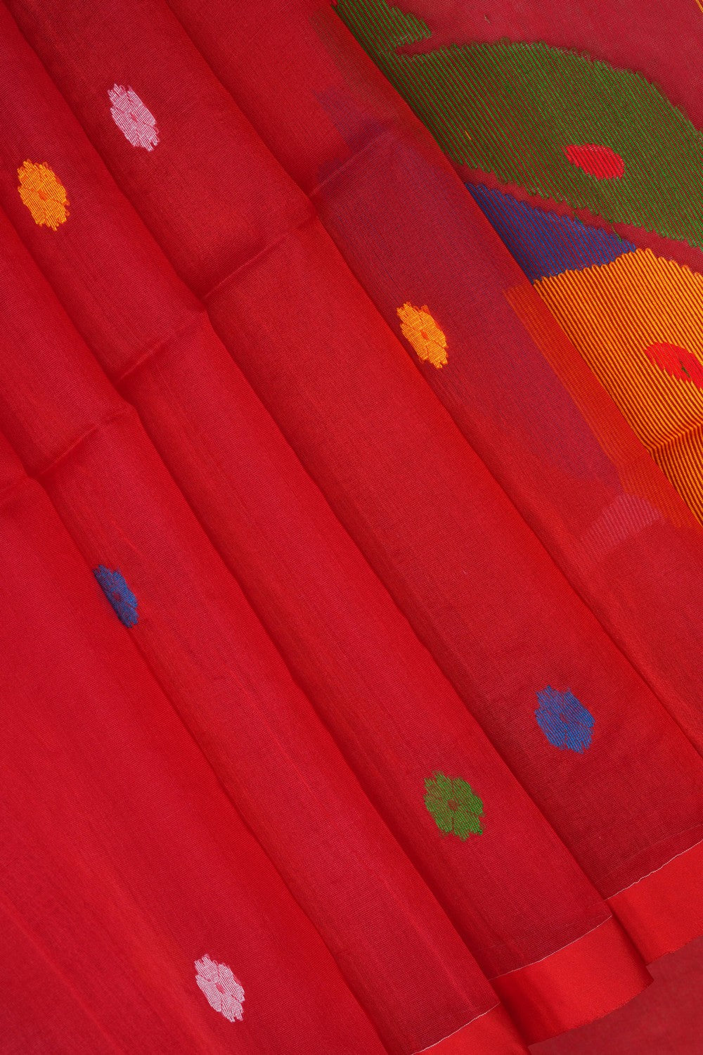 Image of Red Kora Saree