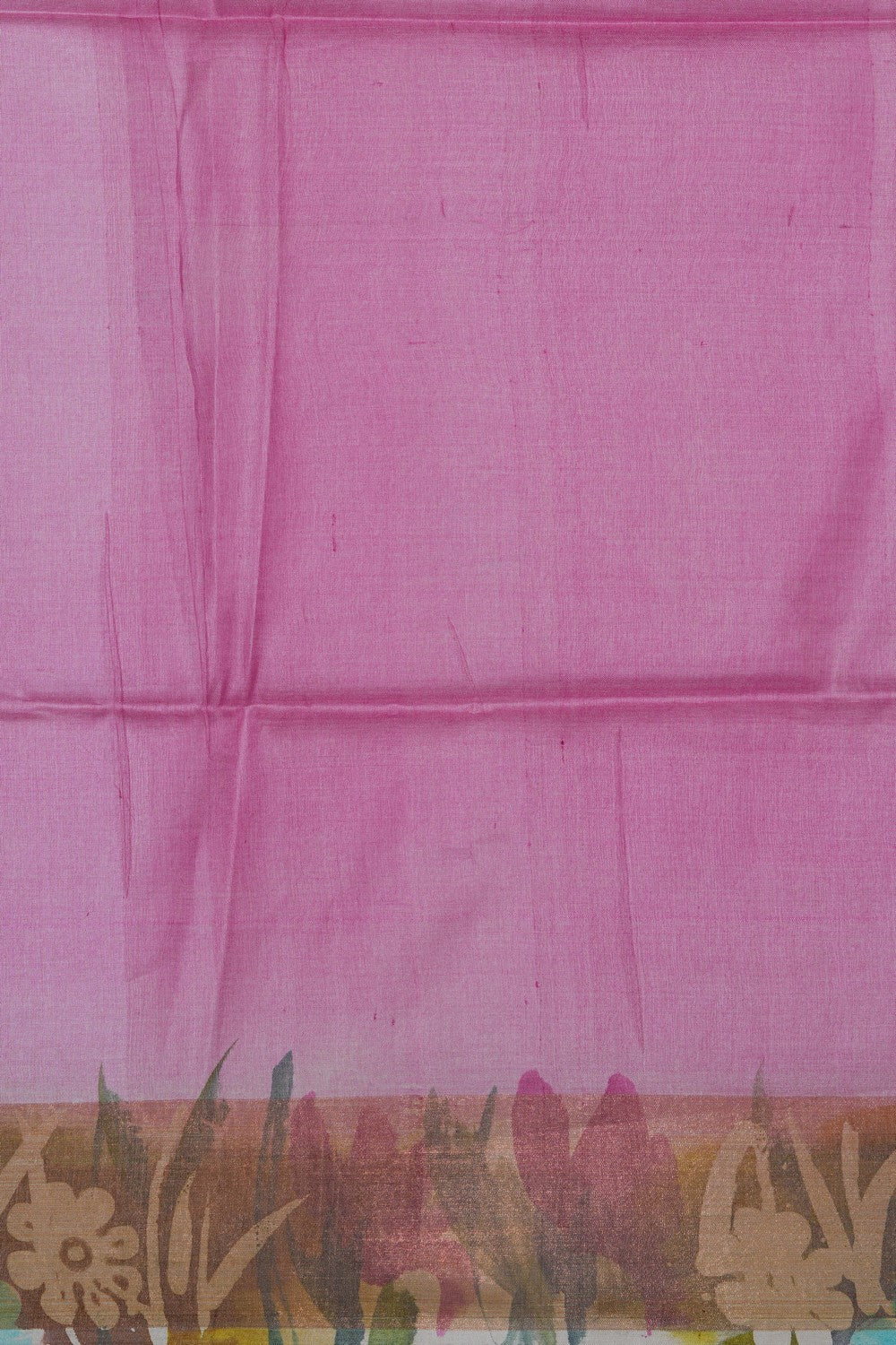Image of Floral Printed Desi Tussar Silk Saree