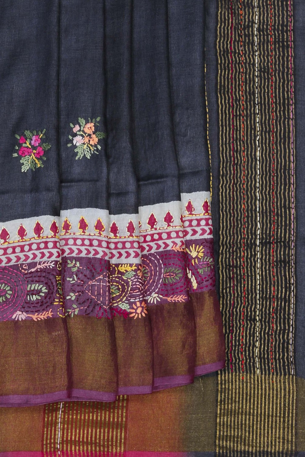 Image of Black Embroidery Saree