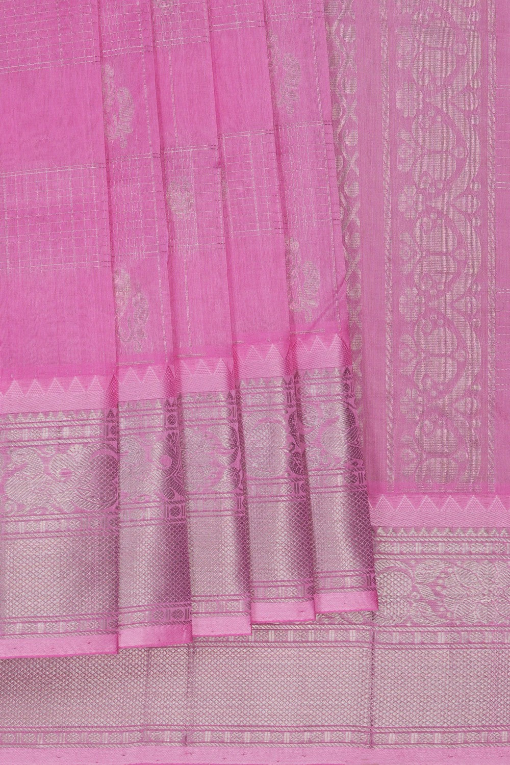 Image of Pink South Silk Cotton Saree