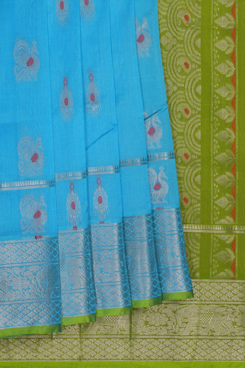 Image of Blue South Silk Cotton Saree