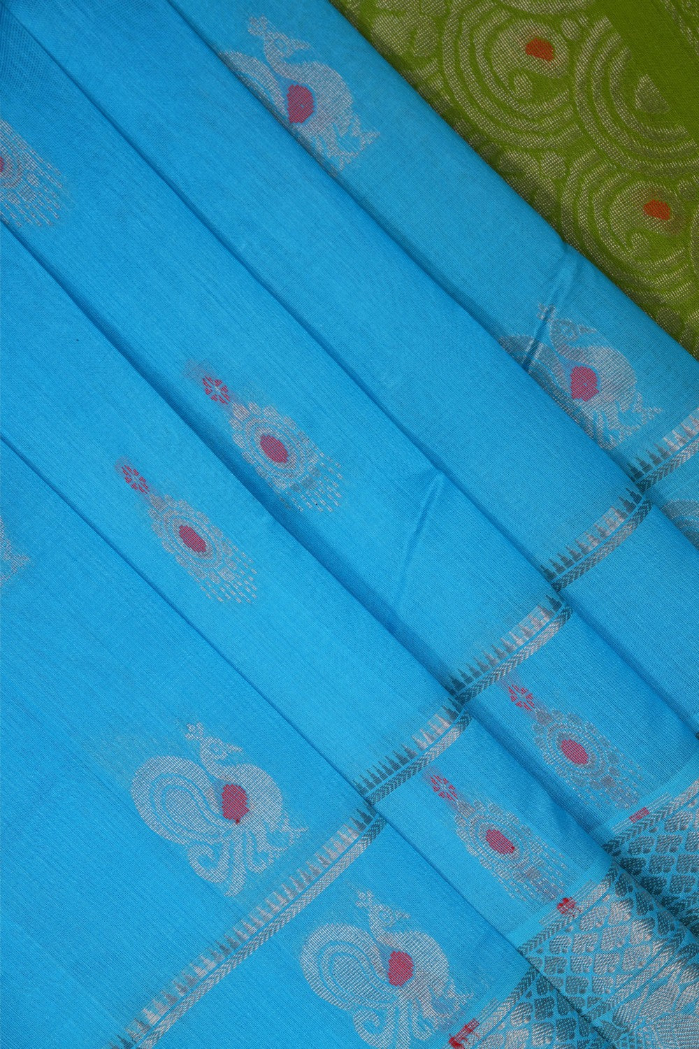 Image of Blue South Silk Cotton Saree