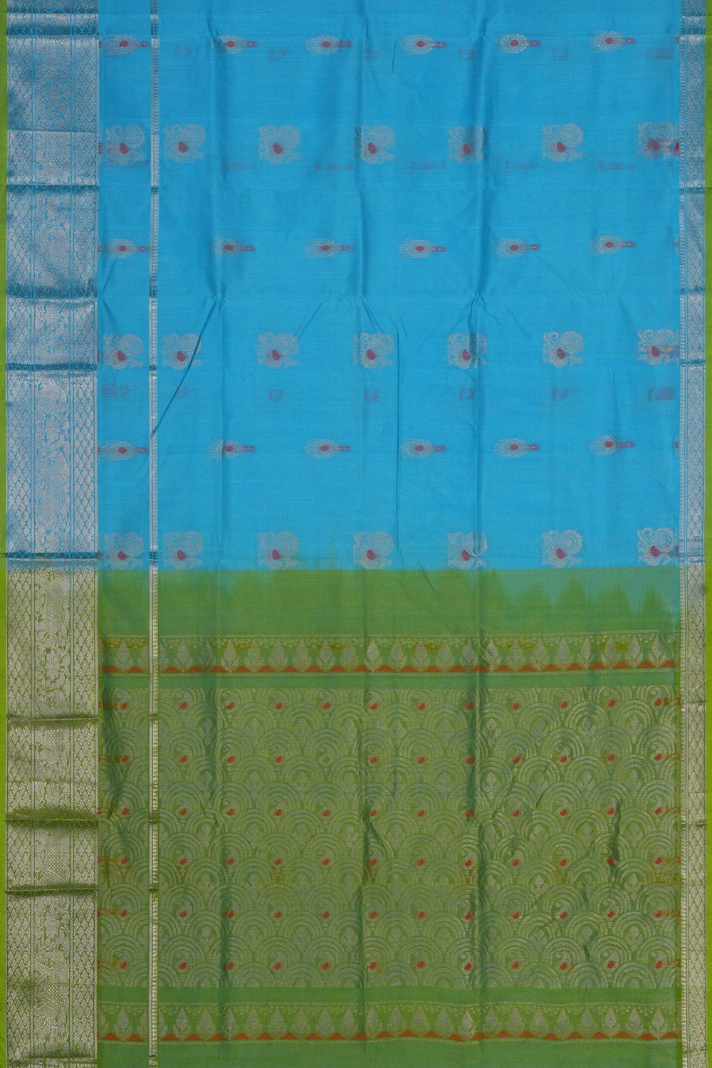 Image of Blue South Silk Cotton Saree