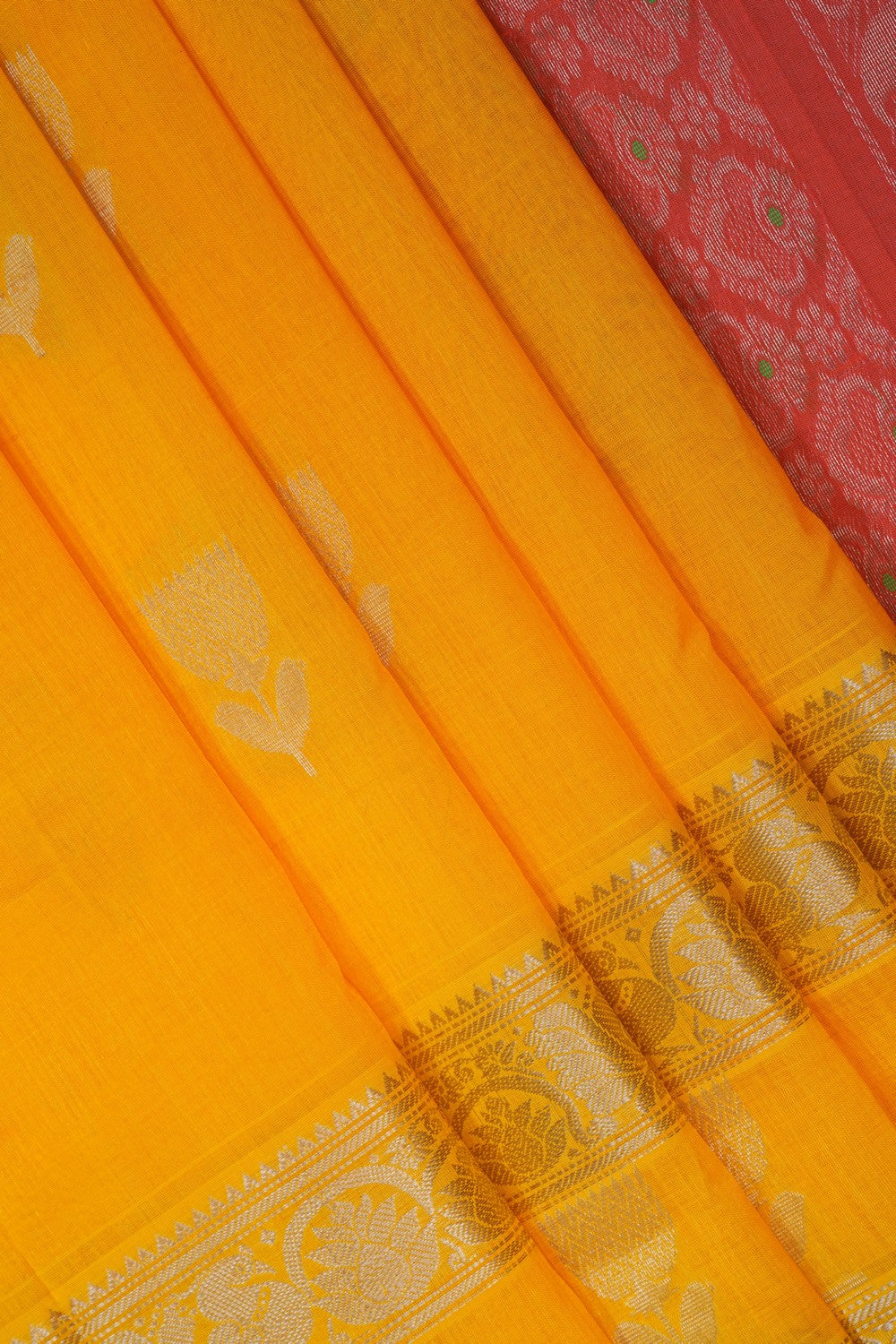 Image of Yellow South Silk Cotton Saree