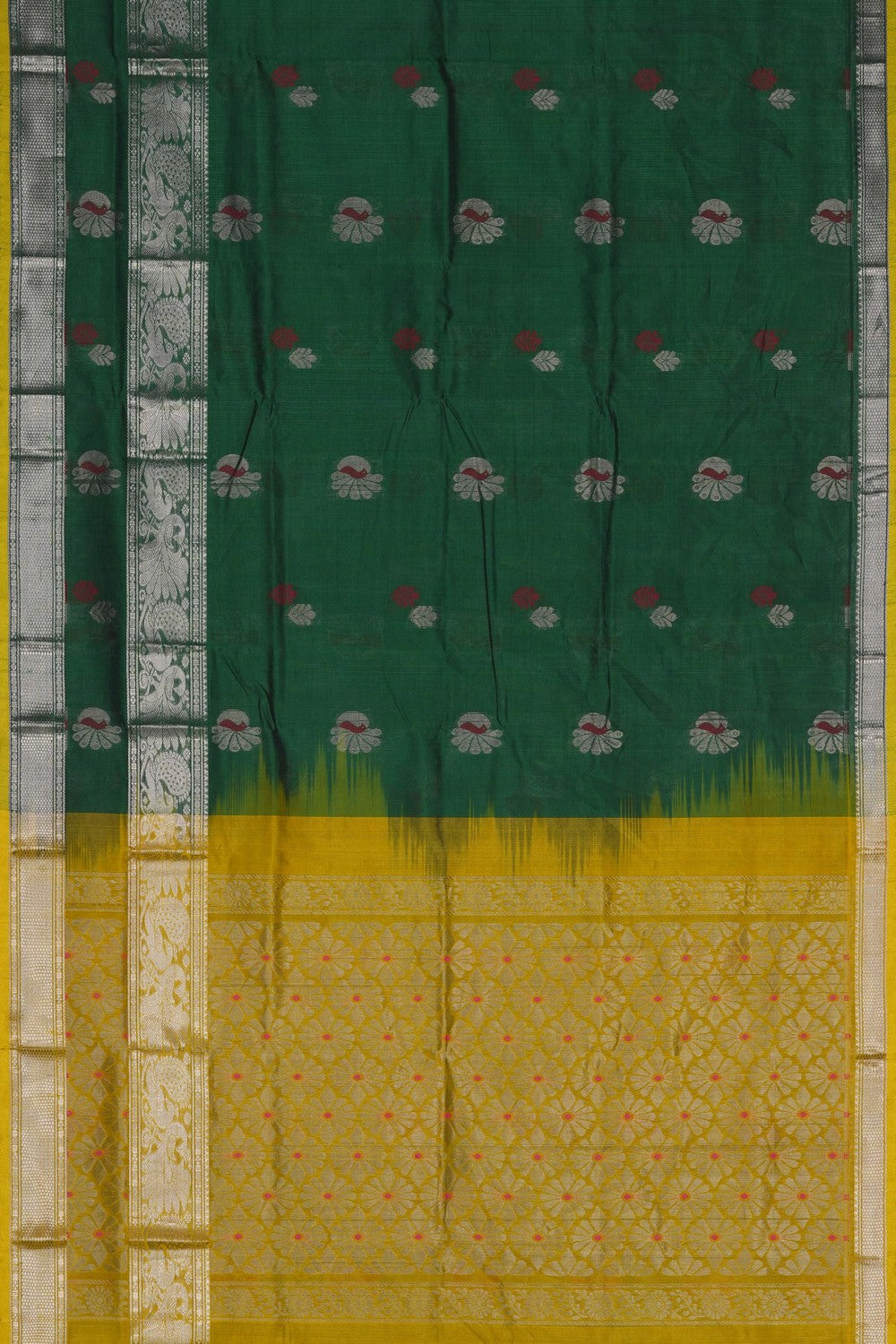 Image of Green South Silk Cotton Saree