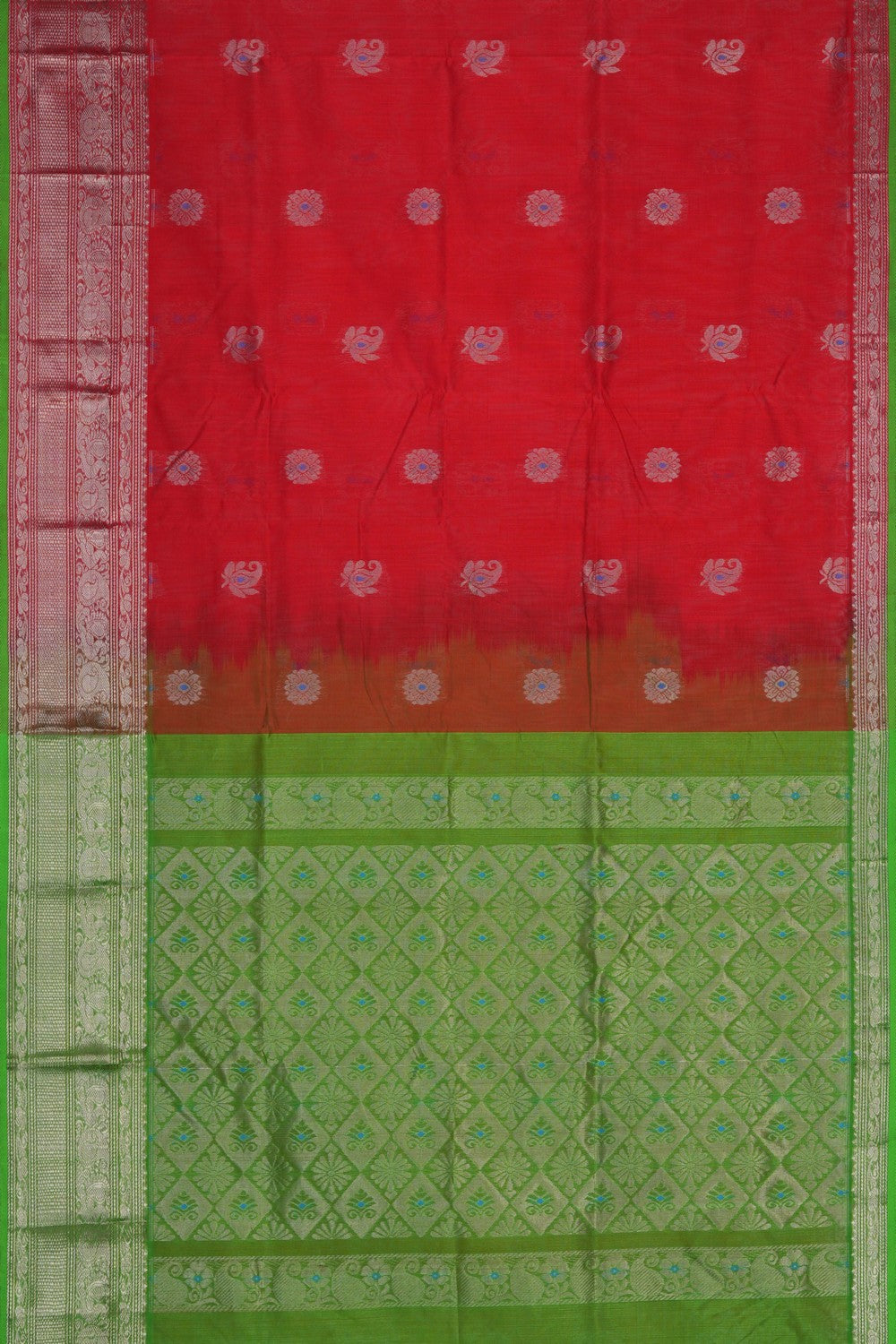 Image of Red South Silk Cotton Saree