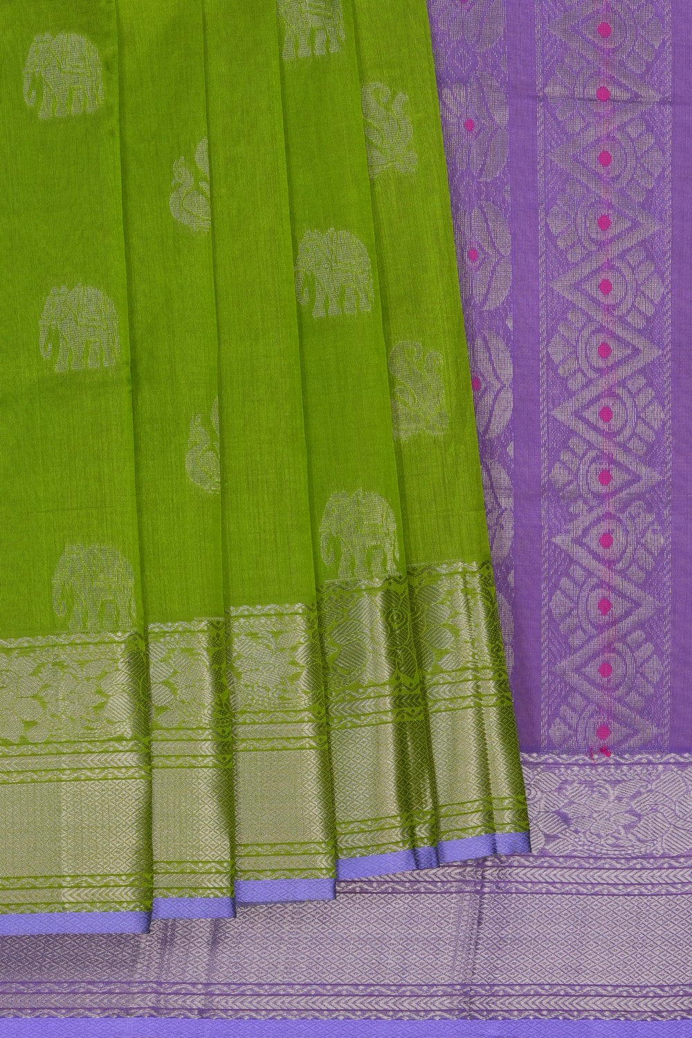 Image of Green South Silk Cotton Saree