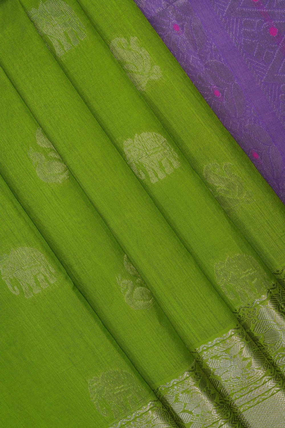 Image of Green South Silk Cotton Saree
