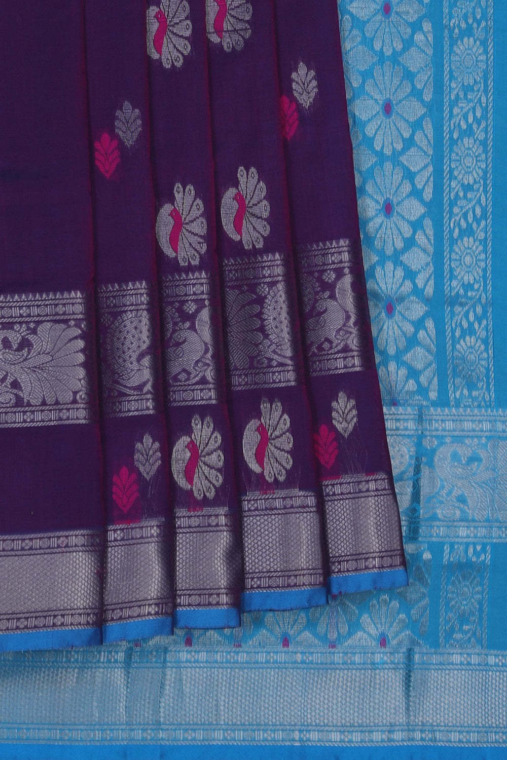 Image of Purple South Silk Cotton Saree