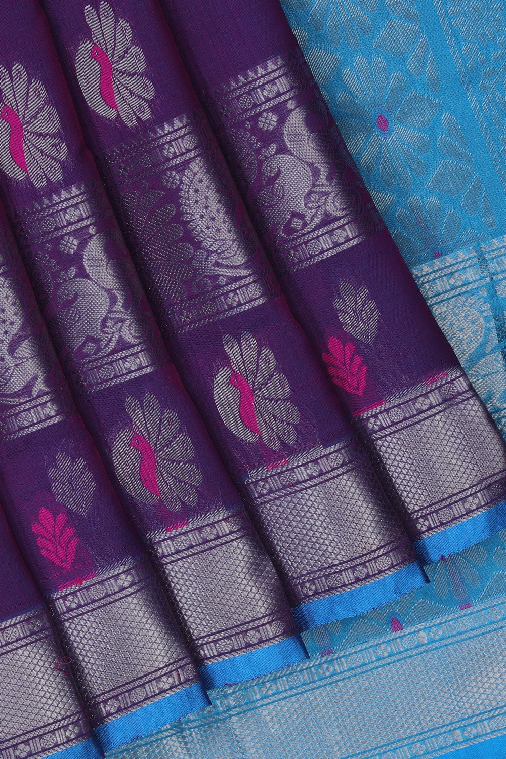 Image of Purple South Silk Cotton Saree