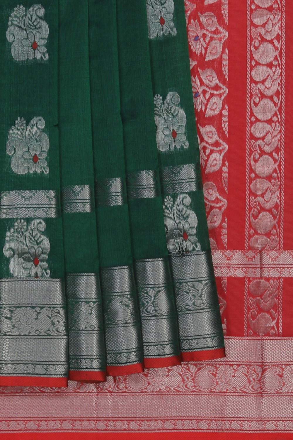 Image of Green South Silk Cotton Saree