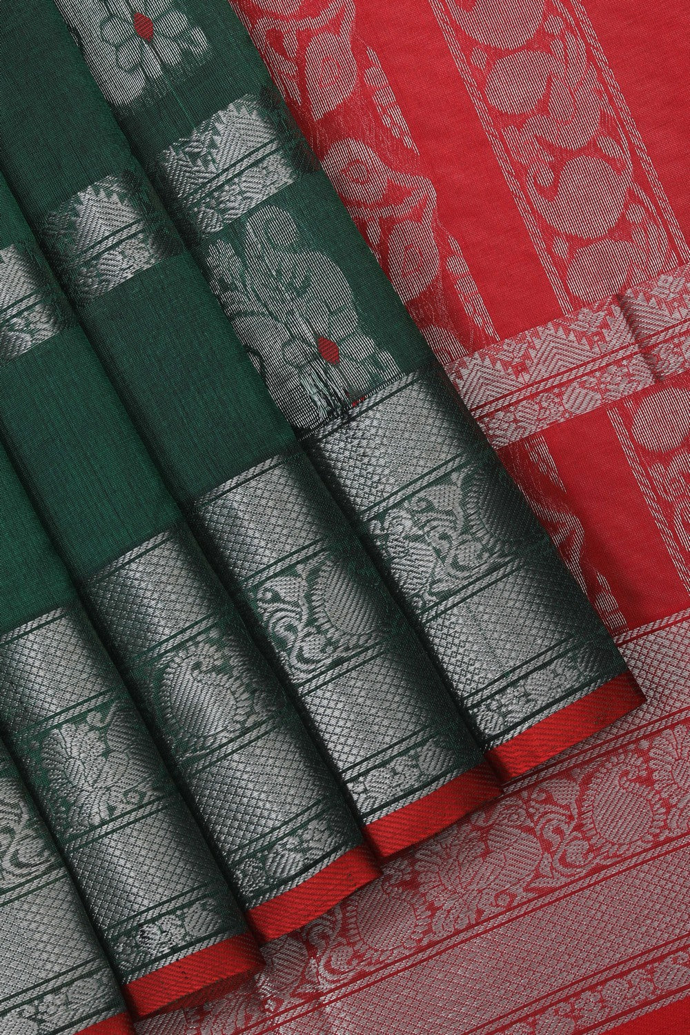 Image of Green South Silk Cotton Saree