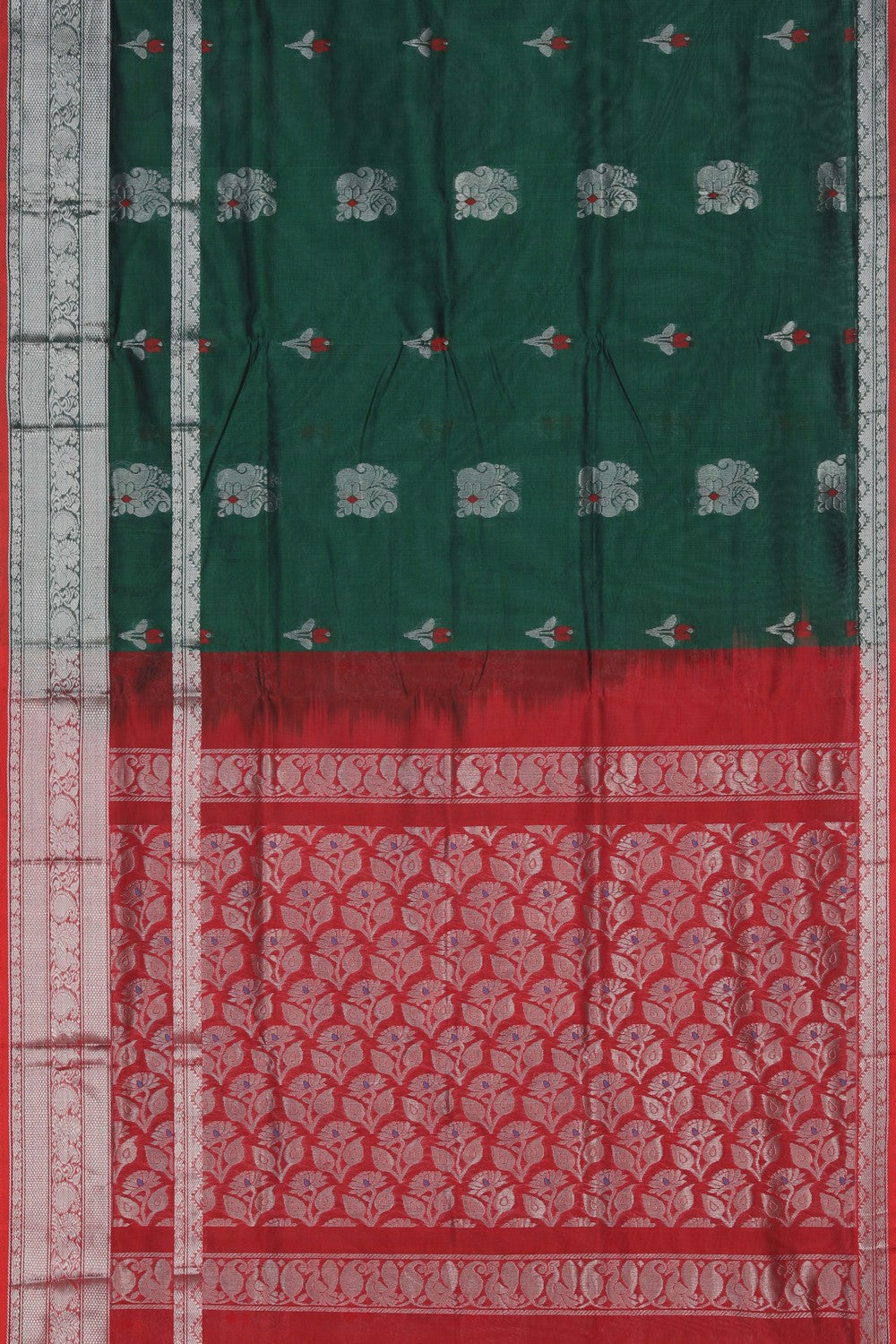 Image of Green South Silk Cotton Saree
