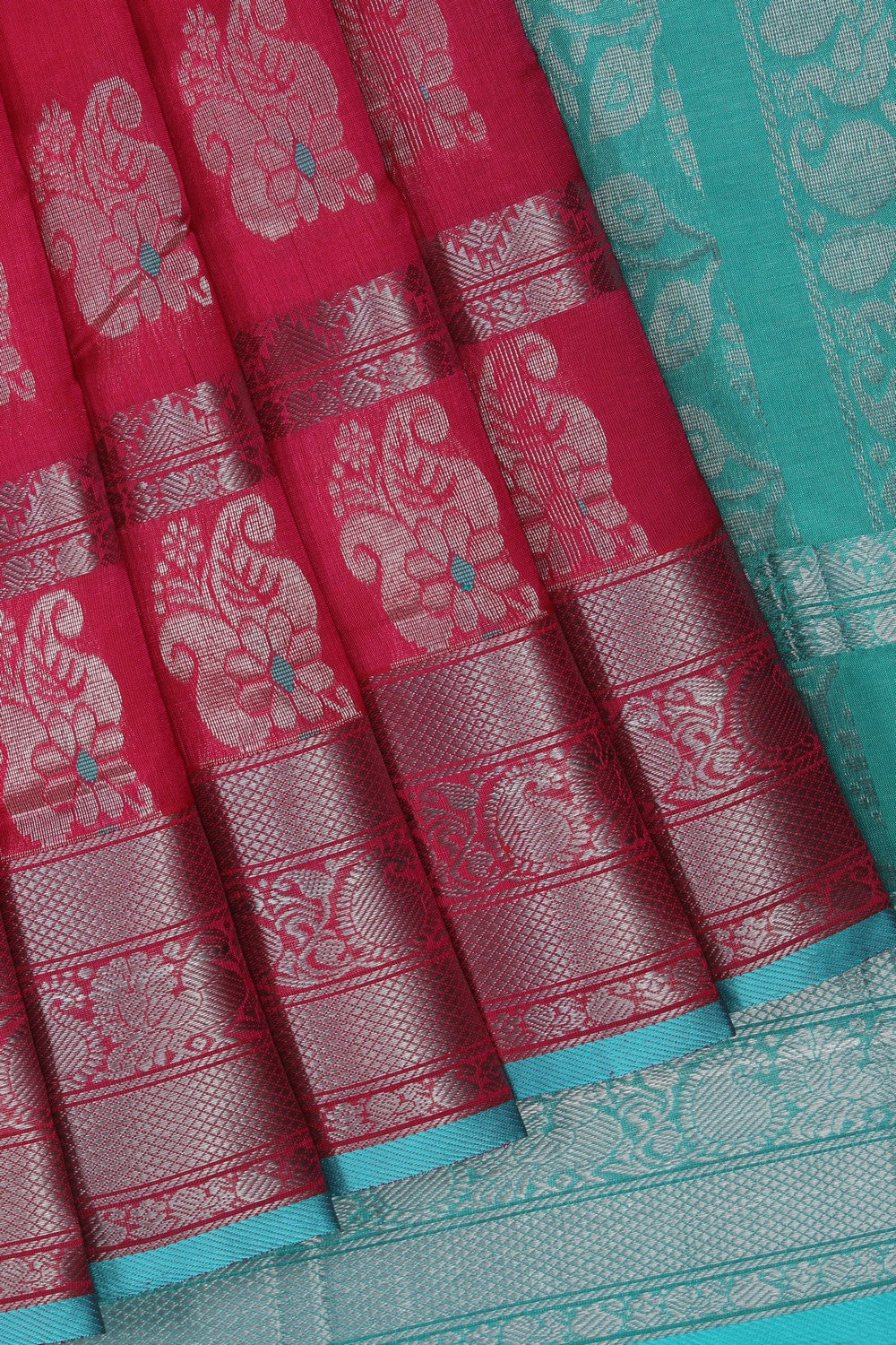 Image of Pink South Silk Cotton Saree