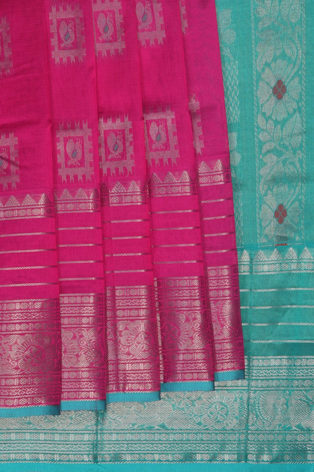 Image of Pink South Silk Cotton Saree