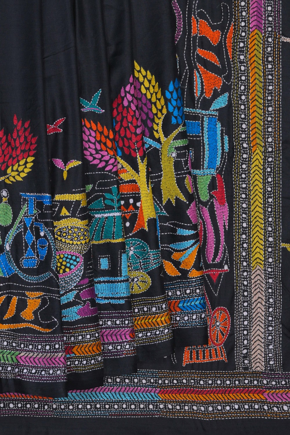 Image of Kantha Embroidery Saree