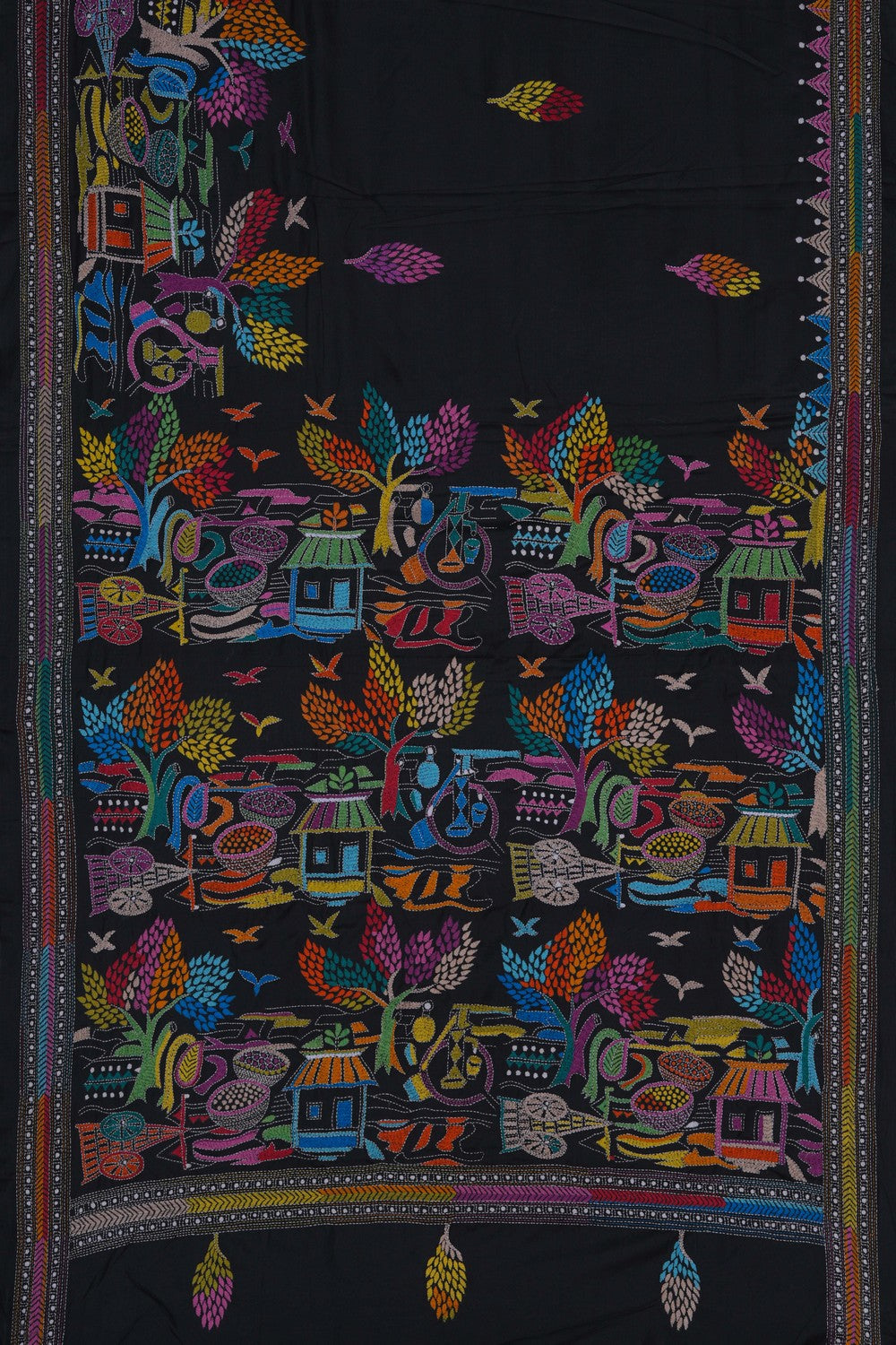 Image of Kantha Embroidery Saree