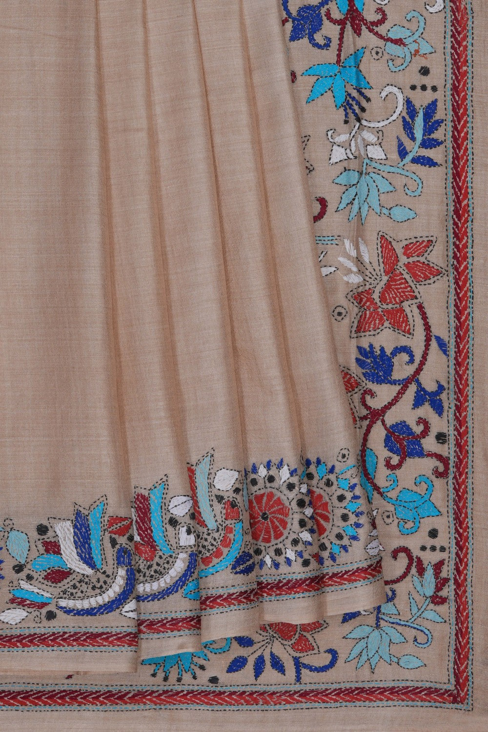 Image of Kantha Embroidery Saree