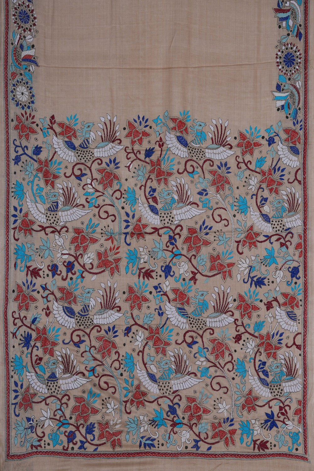 Image of Kantha Embroidery Saree