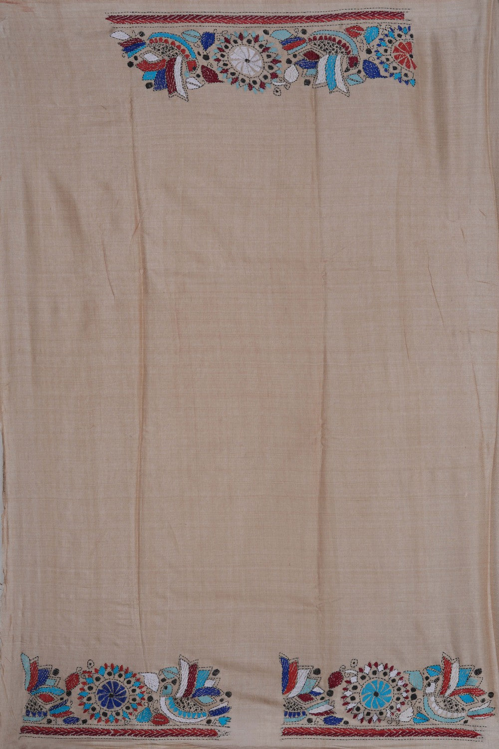 Image of Kantha Embroidery Saree