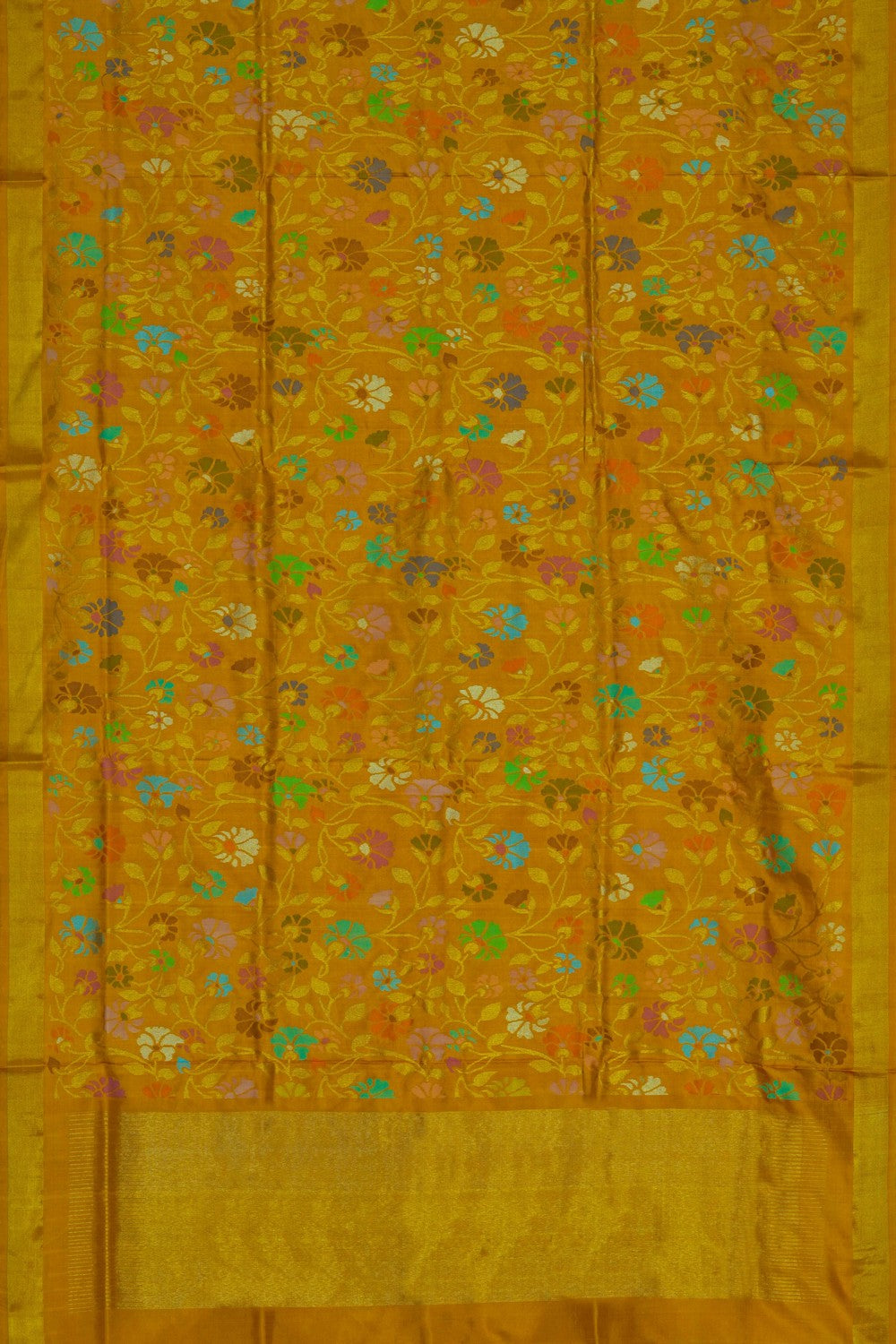 Image of Uppada Brocade Silk Mustard Saree