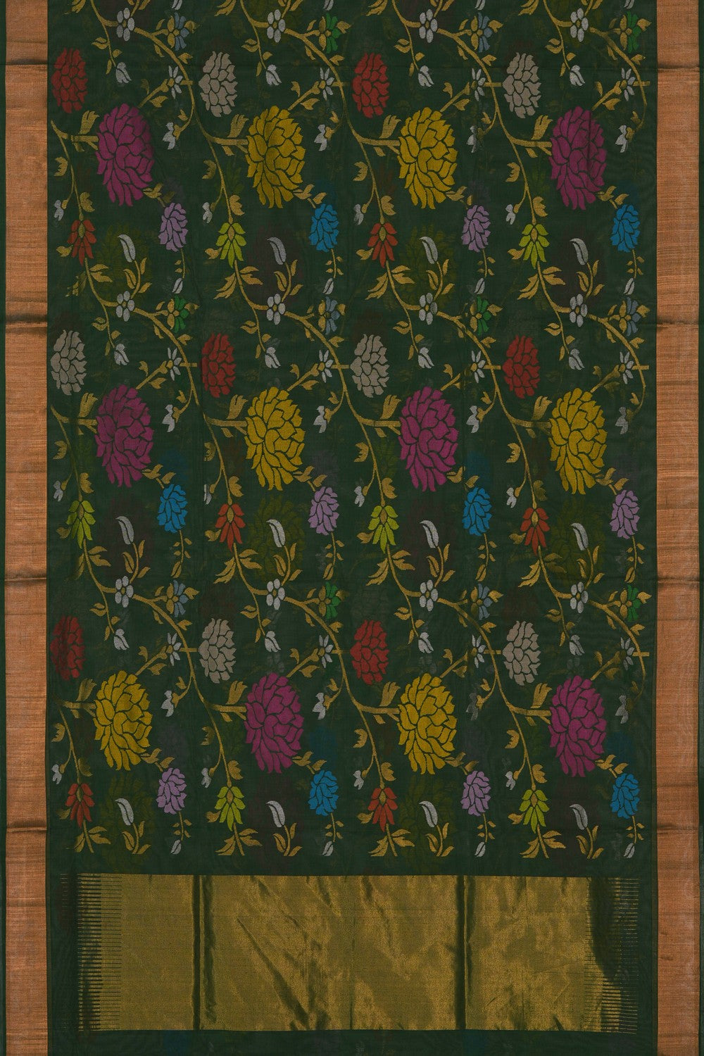Image of Uppada Brocade Silk Green Saree