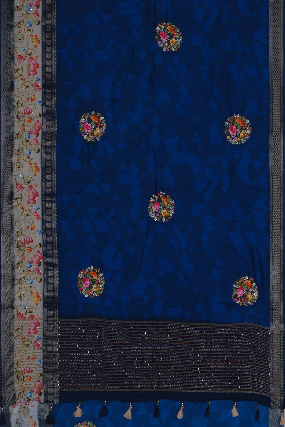 Image of Blue Embroidery Saree
