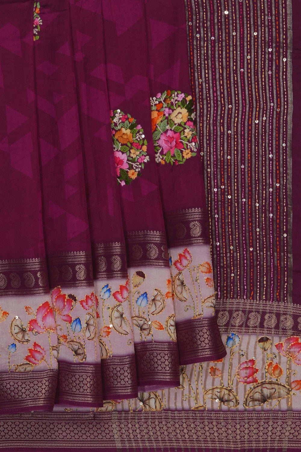 Image of Violet Embroidery Saree