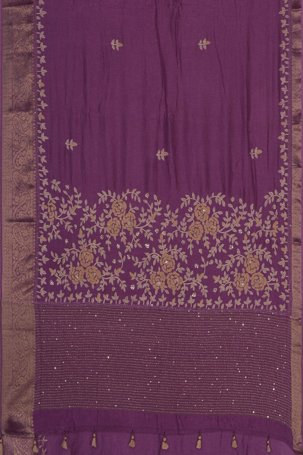 Image of Purple Embroidery Saree