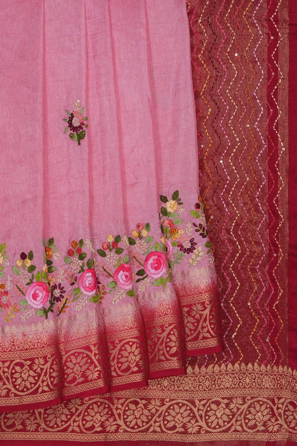 Image of Pink Embroidery Saree