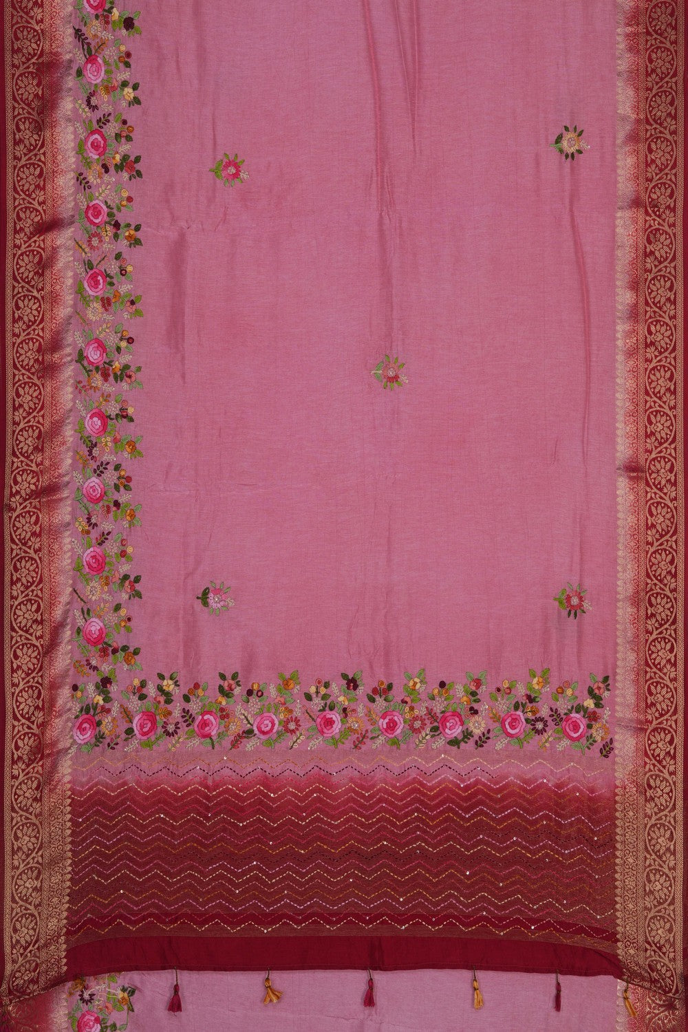 Image of Pink Embroidery Saree