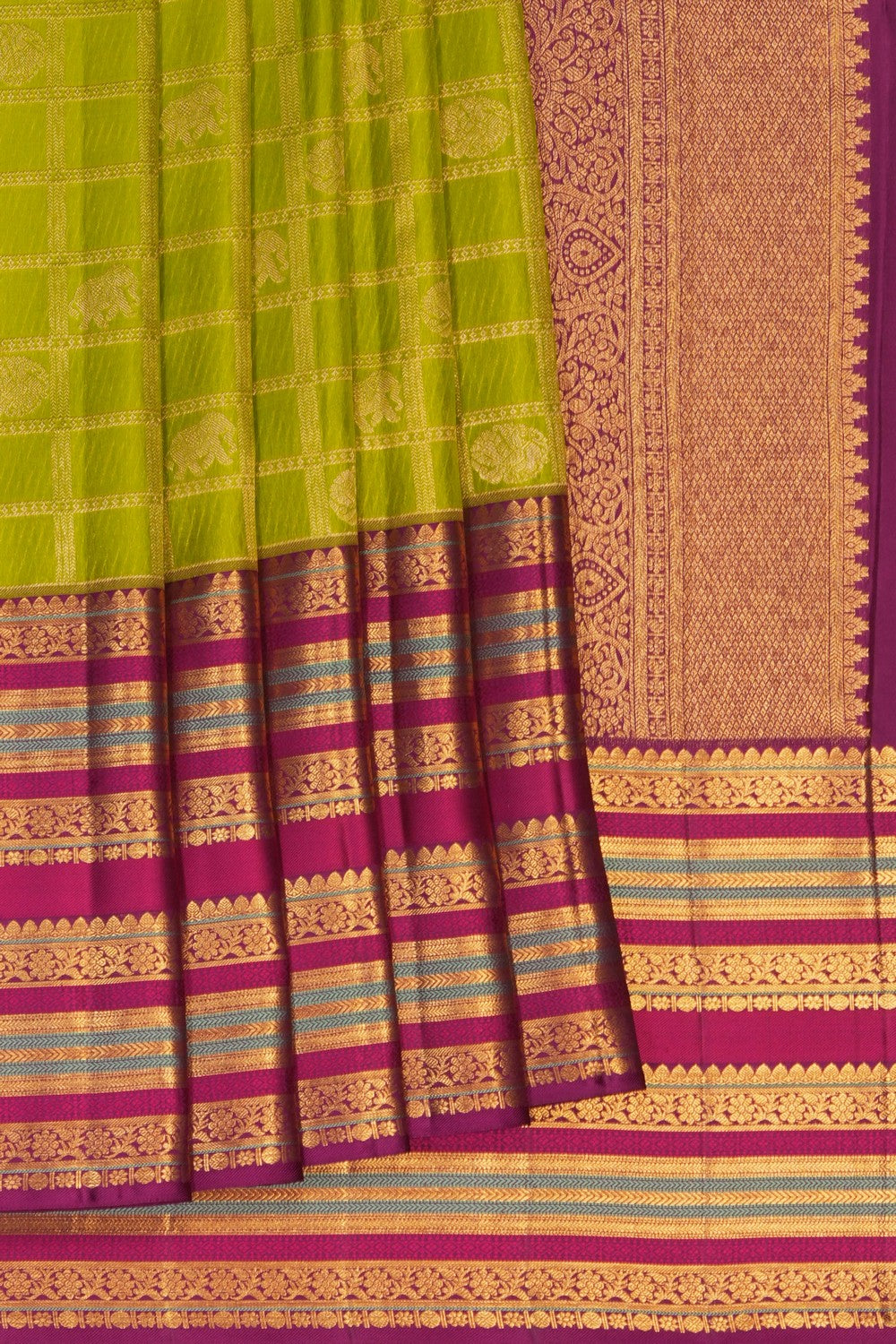 Image of Green Kanchipattu Saree