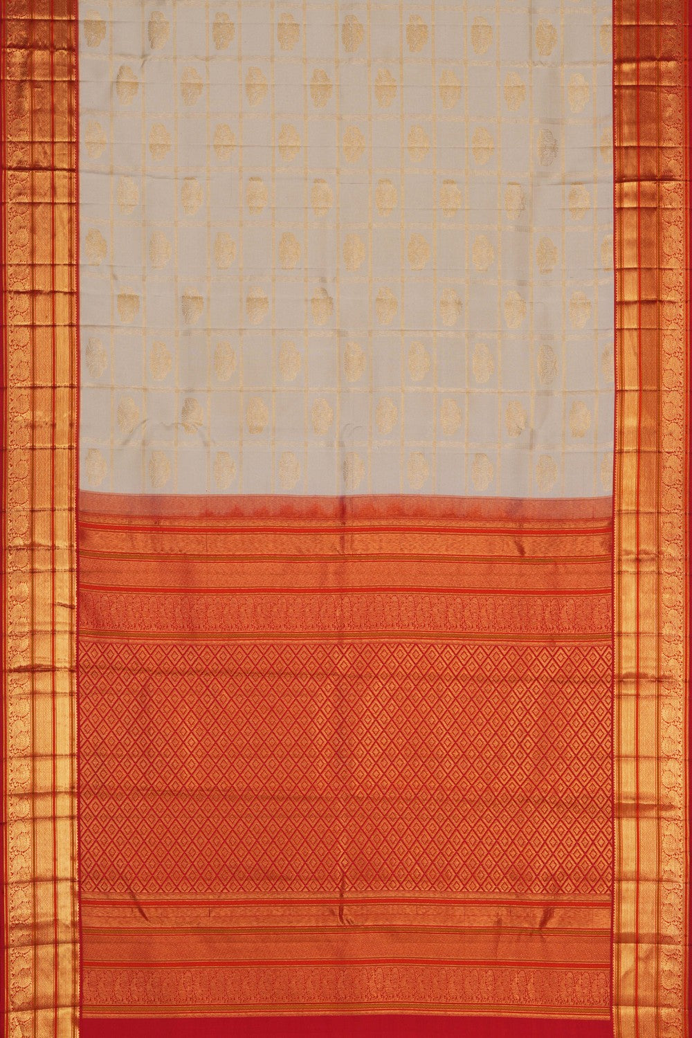 Image of Off-White Kanchipattu Saree
