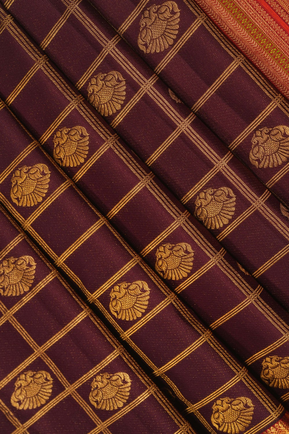 Image of Earthy Maroon Kanchipattu Saree
