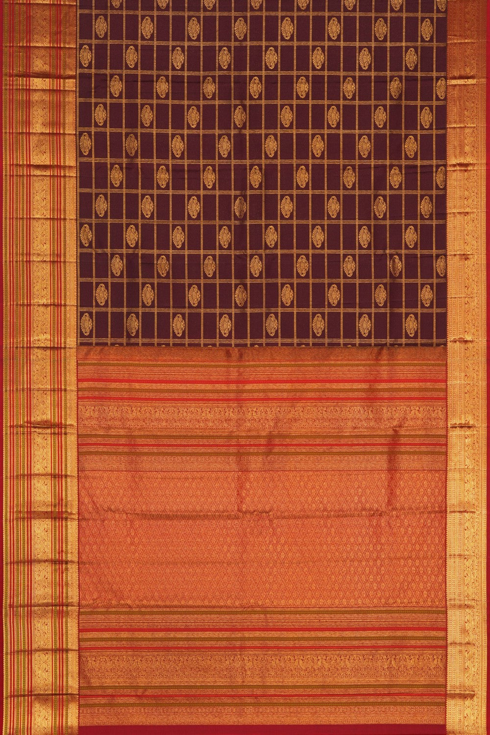 Image of Earthy Maroon Kanchipattu Saree